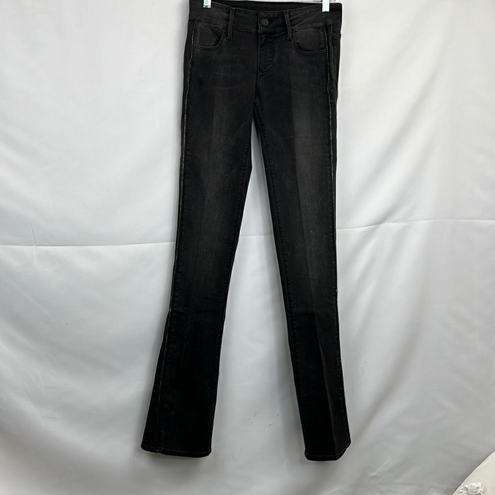 Black Orchid skinny flare dark gray jeans with zipper detail NWOT size 27